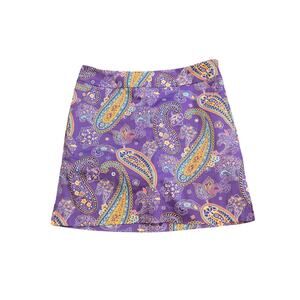Women's LoudMouth Golf Skort, Purple Floral Paisley Design, Size 4